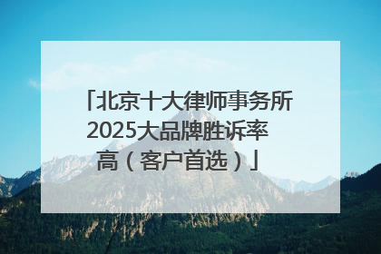 北京十大律师事务所2025大品牌胜诉率高（客户首选）
