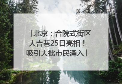 北京：合院式街区大吉巷25日亮相！吸引大批市民涌入