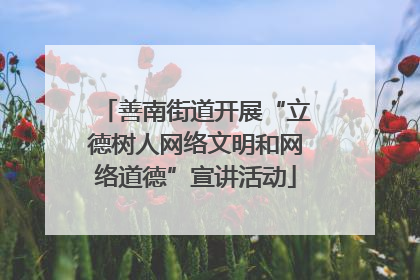 善南街道开展“立德树人网络文明和网络道德”宣讲活动