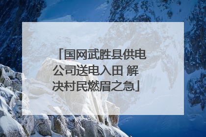 国网武胜县供电公司送电入田 解决村民燃眉之急