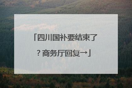 四川国补要结束了？商务厅回复→