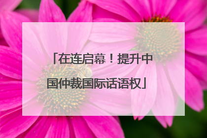 在连启幕！提升中国仲裁国际话语权
