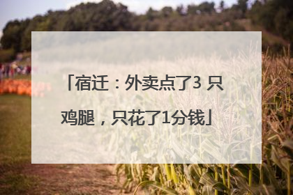 宿迁：外卖点了3 只鸡腿，只花了1分钱