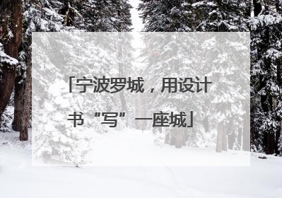 宁波罗城，用设计书“写”一座城