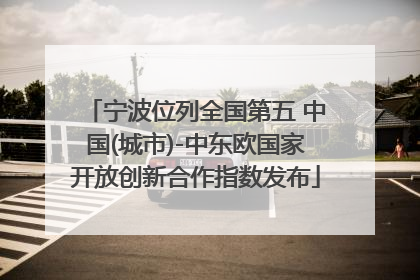 宁波位列全国第五 中国(城市)-中东欧国家开放创新合作指数发布