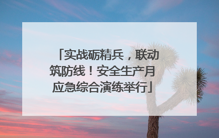实战砺精兵，联动筑防线！安全生产月应急综合演练举行