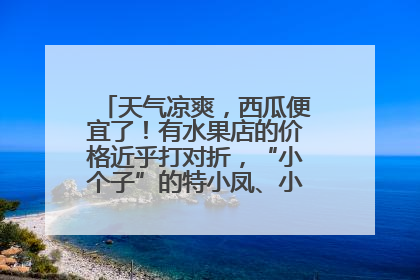 天气凉爽，西瓜便宜了！有水果店的价格近乎打对折，“小个子”的特小凤、小糖丸更好卖