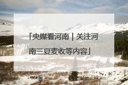 央媒看河南｜关注河南三夏麦收等内容
