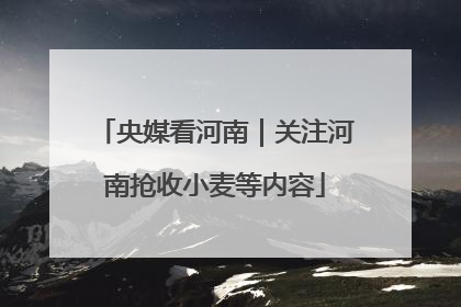 央媒看河南｜关注河南抢收小麦等内容