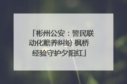 彬州公安：警民联动化赡养纠纷 枫桥经验守护夕阳红