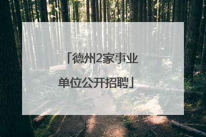德州2家事业单位公开招聘