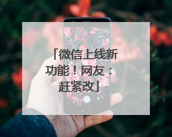 微信上线新功能！网友：赶紧改