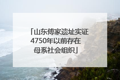 山东傅家遗址实证4750年以前存在母系社会组织