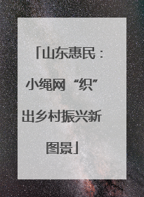 山东惠民：小绳网“织”出乡村振兴新图景