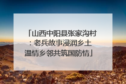 山西中阳县张家沟村：老兵故事浸润乡土 温情乡邻共筑国防情