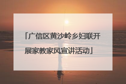 广信区黄沙岭乡妇联开展家教家风宣讲活动