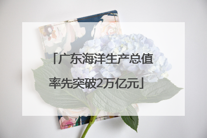 广东海洋生产总值率先突破2万亿元