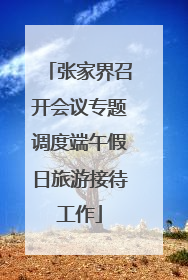 张家界召开会议专题调度端午假日旅游接待工作