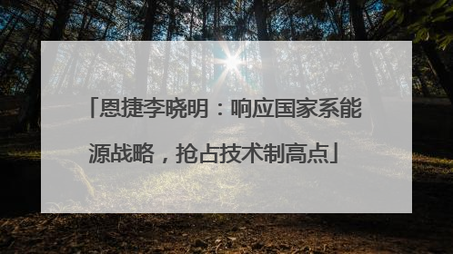 恩捷李晓明：响应国家系能源战略，抢占技术制高点