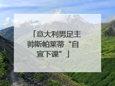意大利男足主帅斯帕莱蒂“自宣下课”