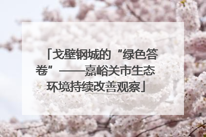 戈壁钢城的“绿色答卷”——嘉峪关市生态环境持续改善观察