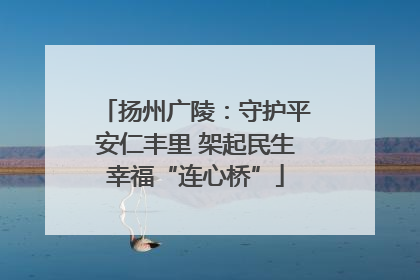 扬州广陵：守护平安仁丰里 架起民生幸福“连心桥”