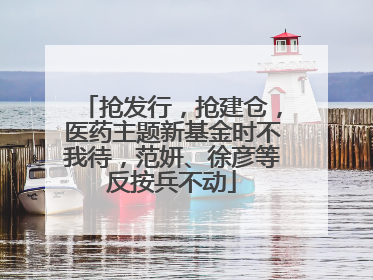抢发行，抢建仓，医药主题新基金时不我待，范妍、徐彦等反按兵不动
