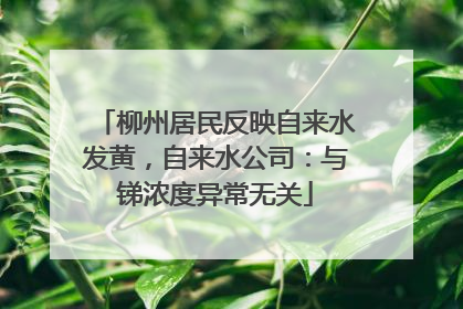 柳州居民反映自来水发黄，自来水公司：与锑浓度异常无关