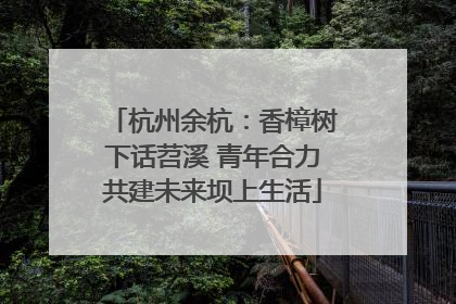 杭州余杭：香樟树下话苕溪 青年合力共建未来坝上生活