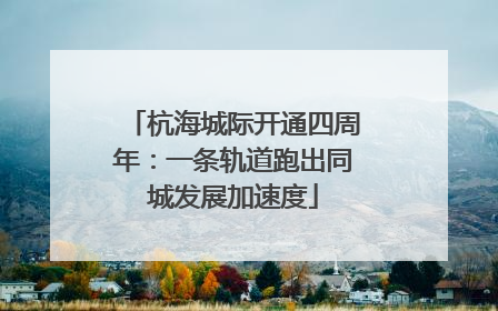 杭海城际开通四周年：一条轨道跑出同城发展加速度