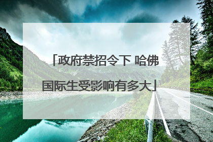 政府禁招令下 哈佛国际生受影响有多大