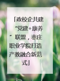 政校企共建“党建+康养”联盟，枣庄职业学院打造产教融合新范式