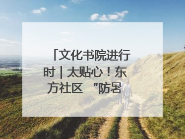 文化书院进行时｜太贴心！东方社区 “防暑快递”送上门