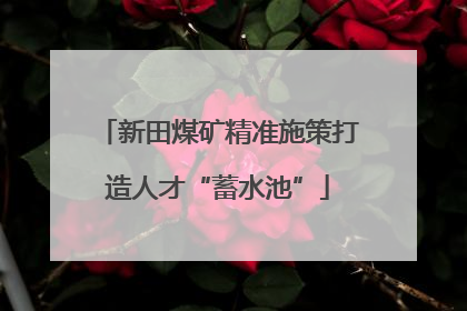新田煤矿精准施策打造人才“蓄水池”
