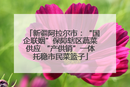 新疆阿拉尔市：“国企联姻”保障辖区蔬菜供应 “产供销”一体托稳市民菜篮子