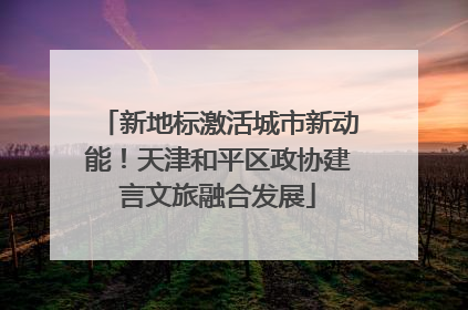 新地标激活城市新动能！天津和平区政协建言文旅融合发展