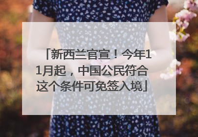 新西兰官宣！今年11月起，中国公民符合这个条件可免签入境
