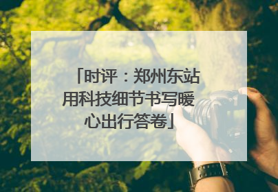 时评：郑州东站用科技细节书写暖心出行答卷