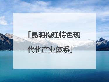 昆明构建特色现代化产业体系