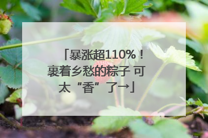 暴涨超110%！裹着乡愁的粽子 可太“香”了→