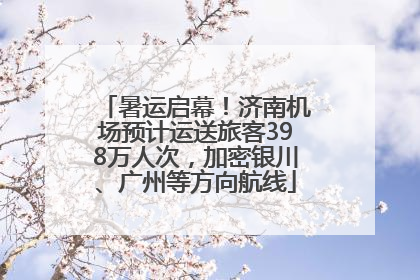 暑运启幕！济南机场预计运送旅客398万人次，加密银川、广州等方向航线