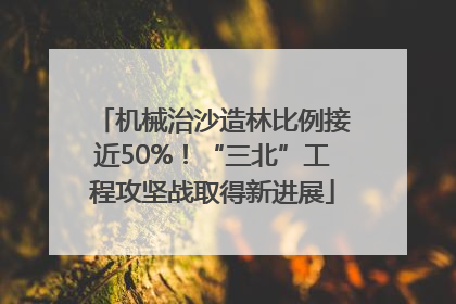 机械治沙造林比例接近50%！“三北”工程攻坚战取得新进展