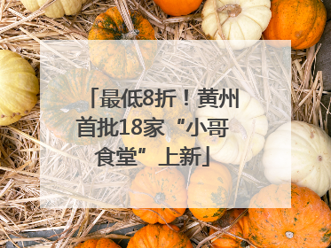 最低8折！黄州首批18家“小哥食堂”上新