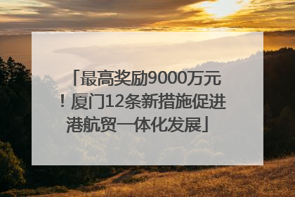 最高奖励9000万元！厦门12条新措施促进港航贸一体化发展