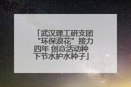 武汉理工研支团“环保浪花”接力四年 创意活动种下节水护水种子