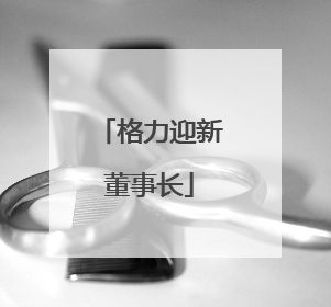 格力迎新董事长