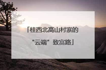 桂西北高山村寨的“云端”致富路