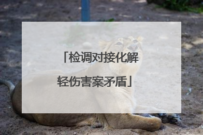 检调对接化解轻伤害案矛盾