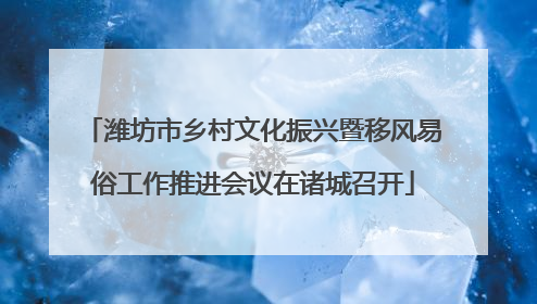 潍坊市乡村文化振兴暨移风易俗工作推进会议在诸城召开