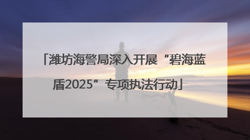 潍坊海警局深入开展“碧海蓝盾2025”专项执法行动